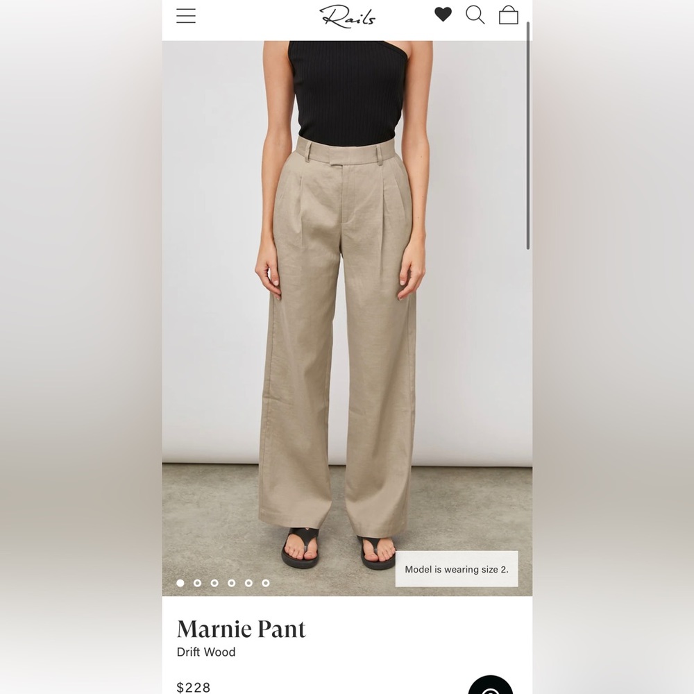 Rails Marnie Pant- linen Driftwood color